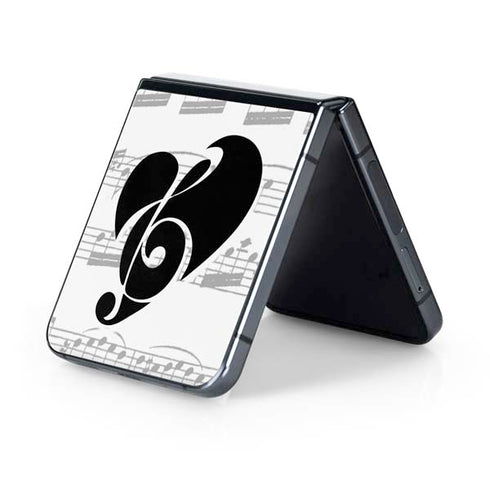 BW Musical Notes Galaxy Z Flip5 5G Skin