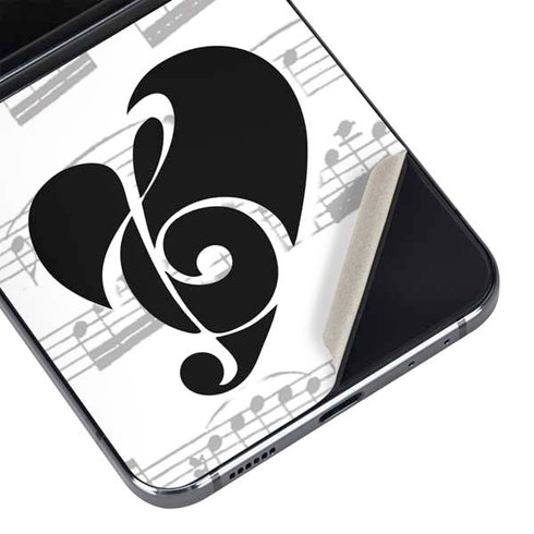 BW Musical Notes Galaxy Z Flip5 5G Skin