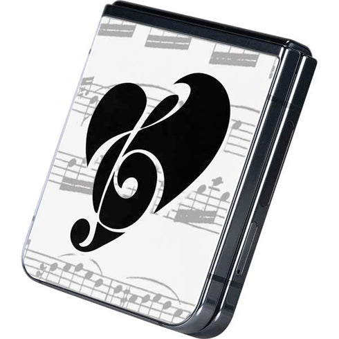 BW Musical Notes Galaxy Z Flip5 5G Skin
