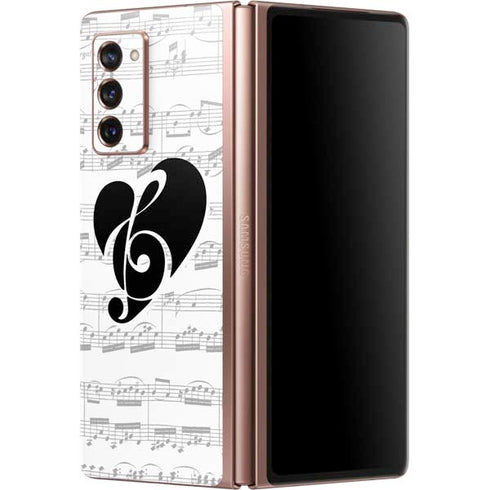 BW Musical Notes Galaxy Z Fold2 5G Skin