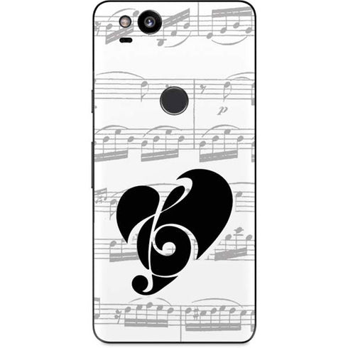 BW Musical Notes Google Pixel 2 Skin