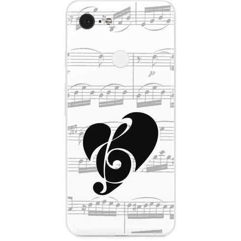 BW Musical Notes Google Pixel 3 Skin