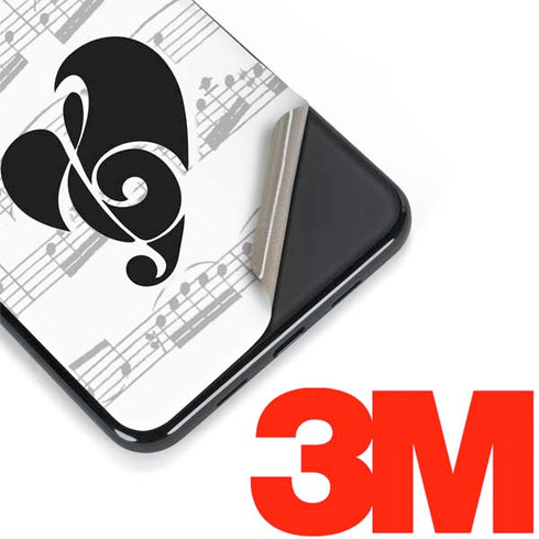 BW Musical Notes Google Pixel 3a Skin