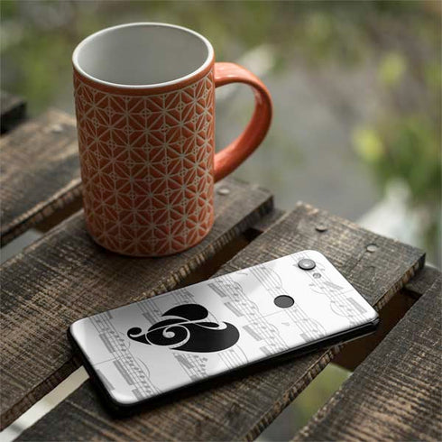 BW Musical Notes Google Pixel 3a Skin