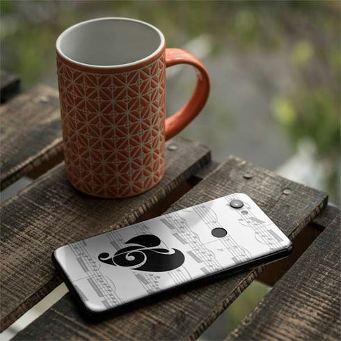 BW Musical Notes Google Pixel 3a XL Skin