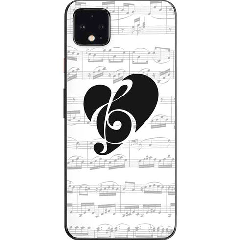 BW Musical Notes Google Pixel 4 XL Skin