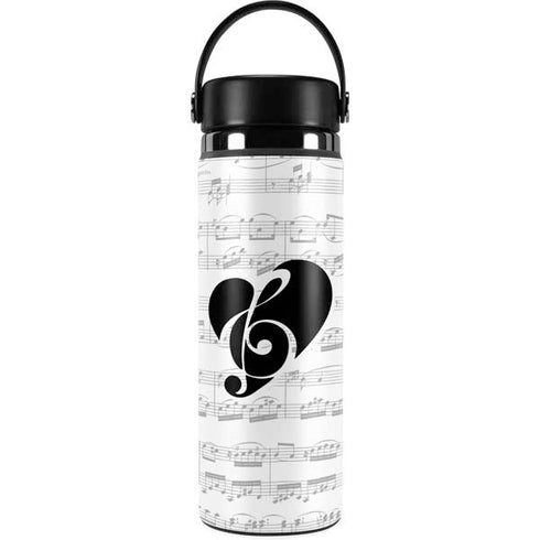 BW Musical Notes Hydro Flask 20oz Wide Mouth Skin