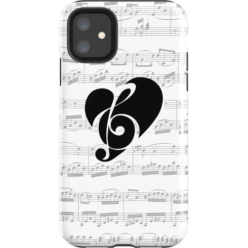BW Musical Notes iPhone 11 Impact Case