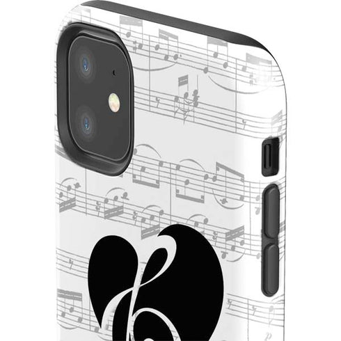 BW Musical Notes iPhone 11 Impact Case