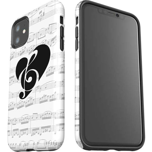 BW Musical Notes iPhone 11 Impact Case