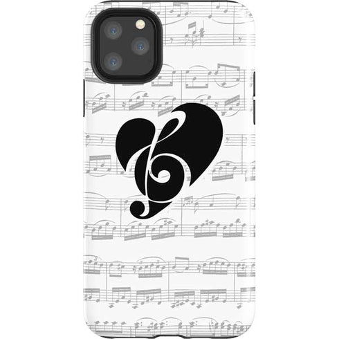 BW Musical Notes iPhone 11 Pro Max Impact Case