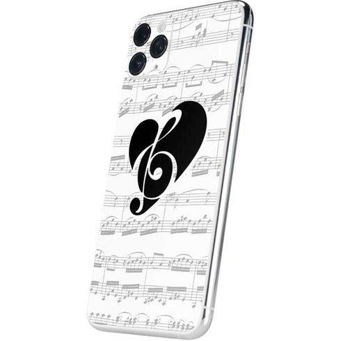 BW Musical Notes iPhone 11 Pro Max Skin