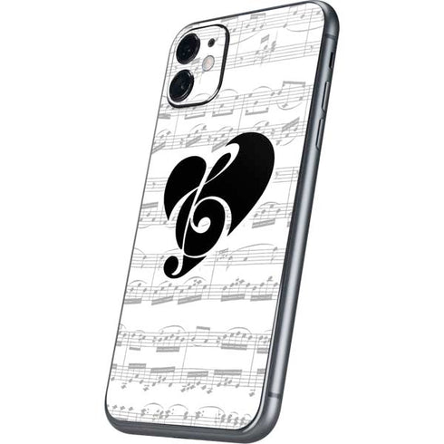 BW Musical Notes iPhone 11 Skin