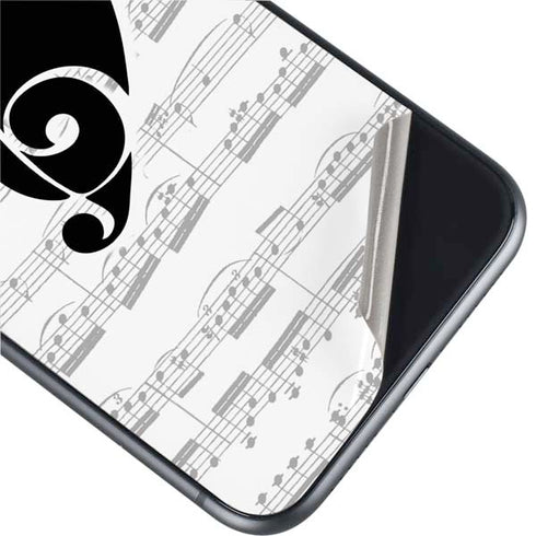 BW Musical Notes iPhone 11 Skin