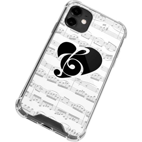 BW Musical Notes iPhone 12 Clear Case