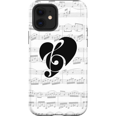 BW Musical Notes iPhone 12 Impact Case