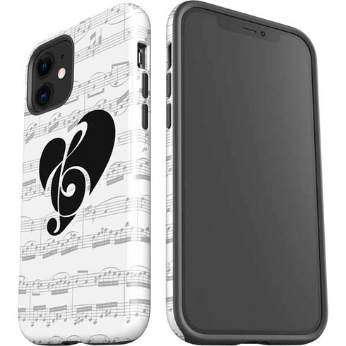 BW Musical Notes iPhone 12 Impact Case