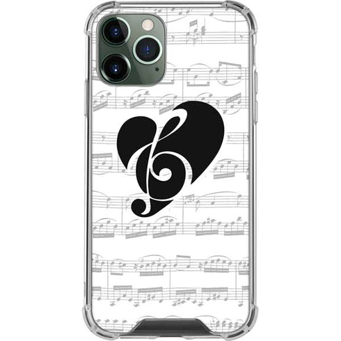 BW Musical Notes iPhone 12 Pro Clear Case