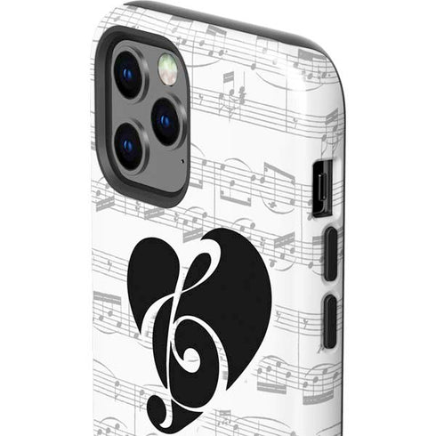 BW Musical Notes iPhone 12 Pro Impact Case