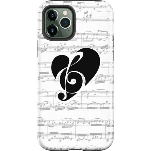 BW Musical Notes iPhone 12 Pro Max Impact Case
