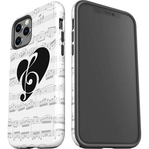 BW Musical Notes iPhone 12 Pro Max Impact Case