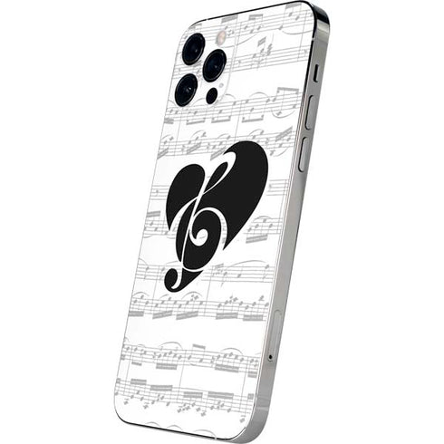 BW Musical Notes iPhone 12 Pro Max Skin