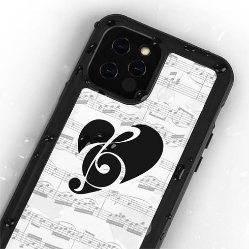 BW Musical Notes iPhone 12 Pro Max Waterproof Case