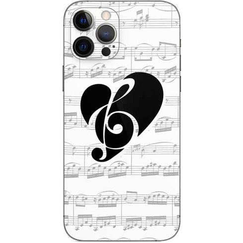 BW Musical Notes iPhone 12 Pro Skin
