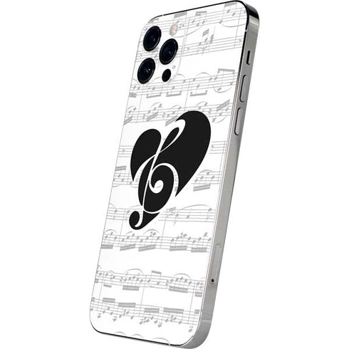 BW Musical Notes iPhone 12 Pro Skin
