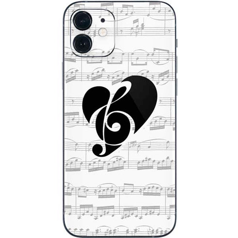 BW Musical Notes iPhone 12 Skin