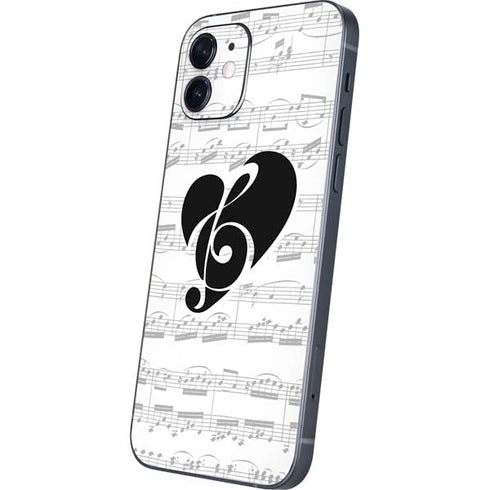 BW Musical Notes iPhone 12 Skin