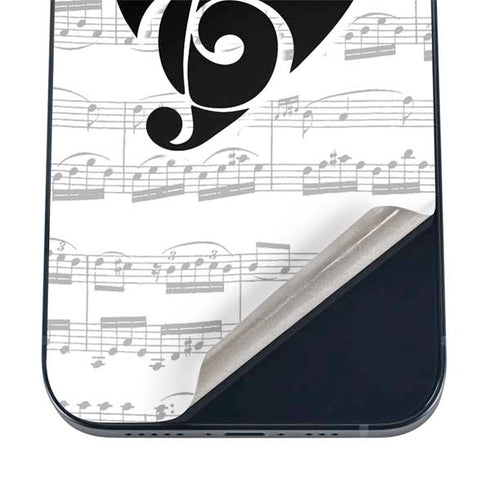 BW Musical Notes iPhone 12 Skin