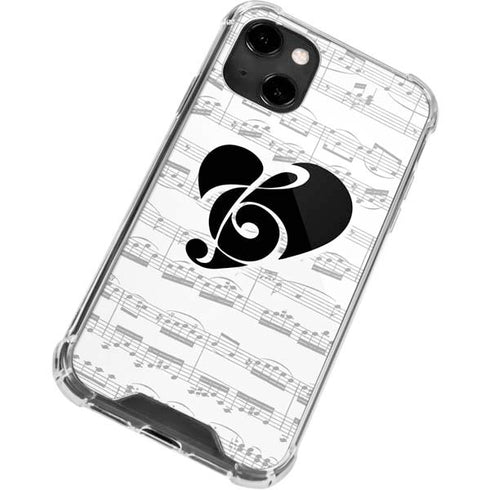 BW Musical Notes iPhone 13 Clear Case