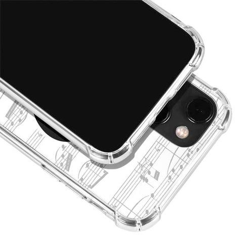 BW Musical Notes iPhone 13 Mini Clear Case