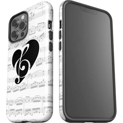 BW Musical Notes iPhone 13 Pro Max Impact Case