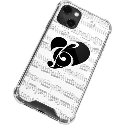 BW Musical Notes iPhone 14 Plus Clear Case