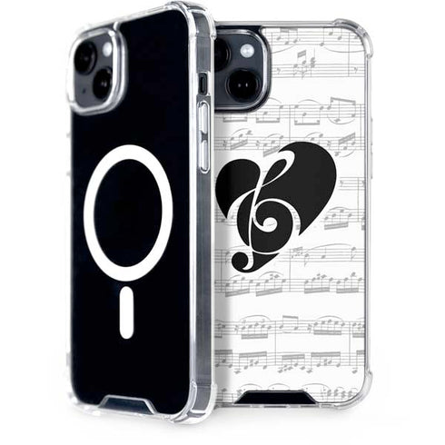 BW Musical Notes iPhone 15 Plus MagSafe Case