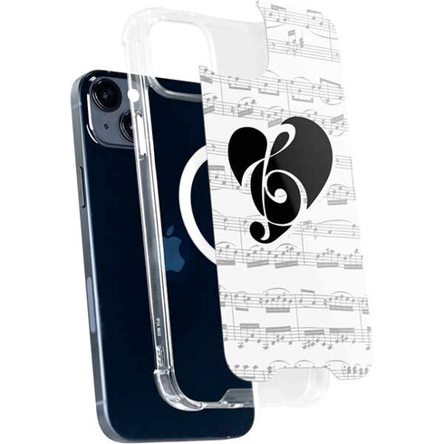 BW Musical Notes iPhone 15 Plus MagSafe Case