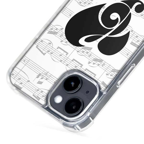 BW Musical Notes iPhone 15 Plus MagSafe Case