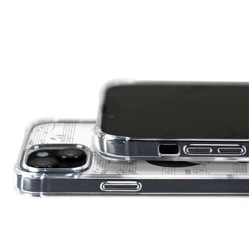 BW Musical Notes iPhone 15 Plus MagSafe Case