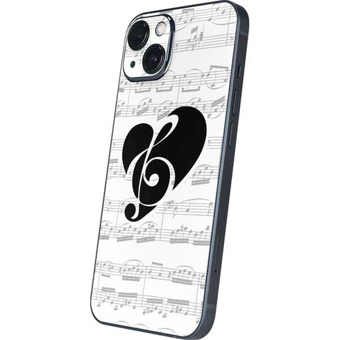 BW Musical Notes iPhone 15 Plus Skin