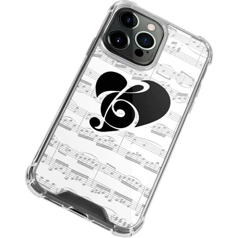 BW Musical Notes iPhone 14 Pro Clear Case