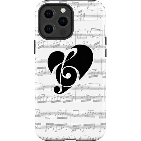 BW Musical Notes iPhone 15 Pro Max Impact Case