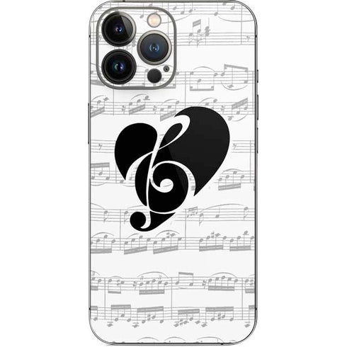 BW Musical Notes iPhone 14 Pro Max Skin