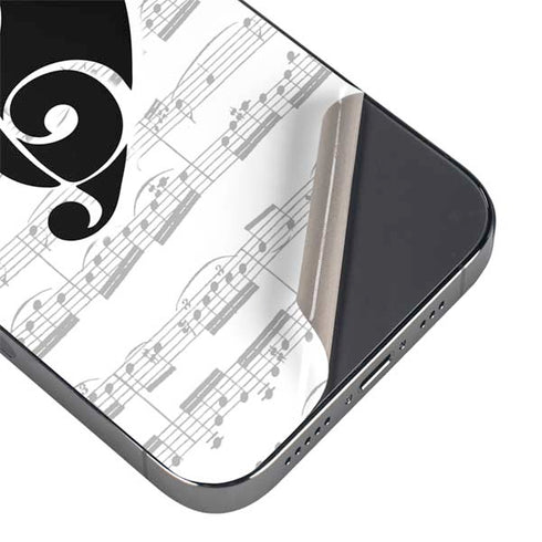 BW Musical Notes iPhone 14 Pro Max Skin