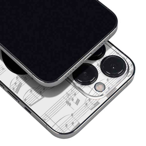 BW Musical Notes iPhone 14 Pro Skin