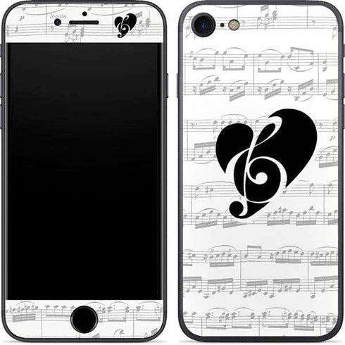 BW Musical Notes iPhone 7 Skin