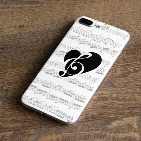 BW Musical Notes iPhone 8 Plus Skin