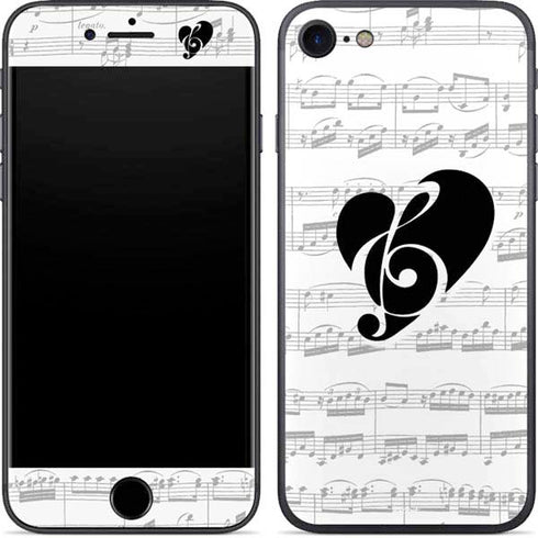 BW Musical Notes iPhone 8 Skin