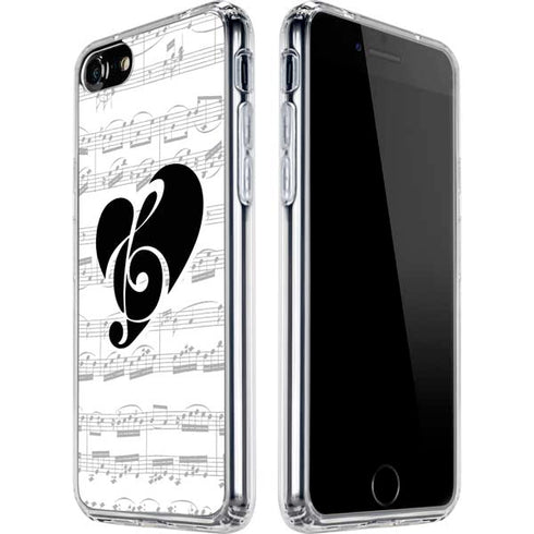 BW Musical Notes iPhone SE (2nd & 3rd Gen) Clear Case